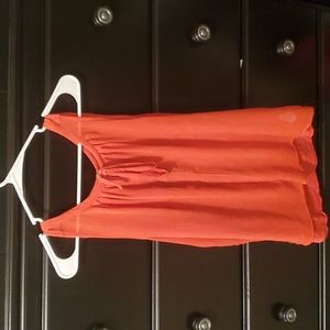 Red-Orange Tank-Blouse